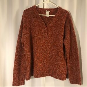 Vintage Burnt Orange Henley Sweater
